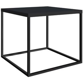 Mesa De Centro Quadrada Cube G Artesano 43 Cm (altura) Em Mdp Preto Estrutura Em Aço Preto