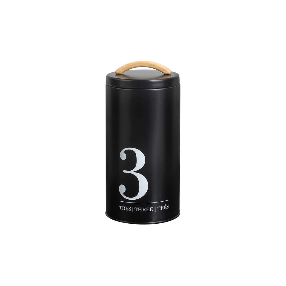 Porta Mantimentos Pote Preto Lata Tampa Hermetica 1750ml Yoi