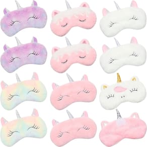 Máscara de dormir Haysandy Unicorn Soft Plush para crianças e mulheres
