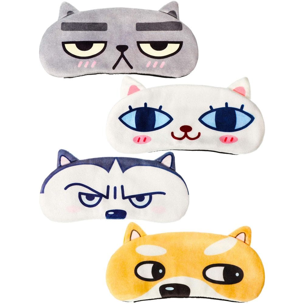 Máscara para dormir Geyoga Funny Animal Sleep Máscara de olhos 4 peças