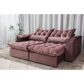 Sofá Retrátil e Reclinável Ipanema 1,50m em Tecido Veludão C/Pillow nos Braços - Montagem Inclusa