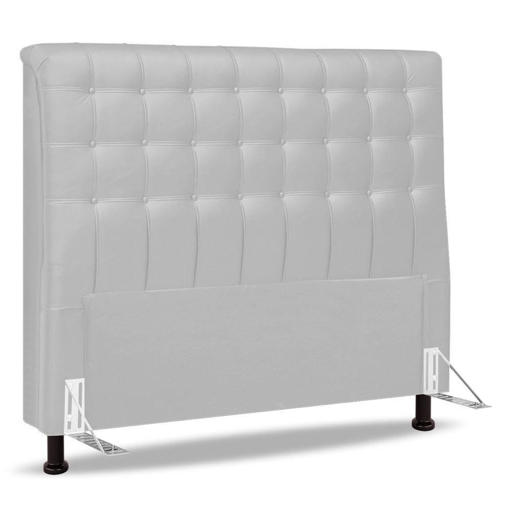 Cabeceira Cama Box Casal Queen Size Ciara 160cm Botonê Com Frame Sintético Branco - Abmaza