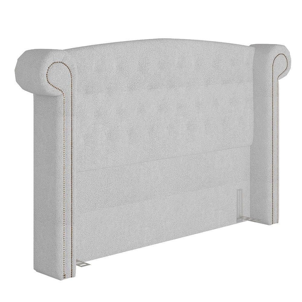 Cabeceira Cama Box Queen 160cm Provença P02 Bouclé Branco - Mpozenato