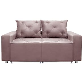 Sofá 2 Lugares Retrátil E Reclinável Bariloche 1.80cm C/ Molas - Veludo Rose