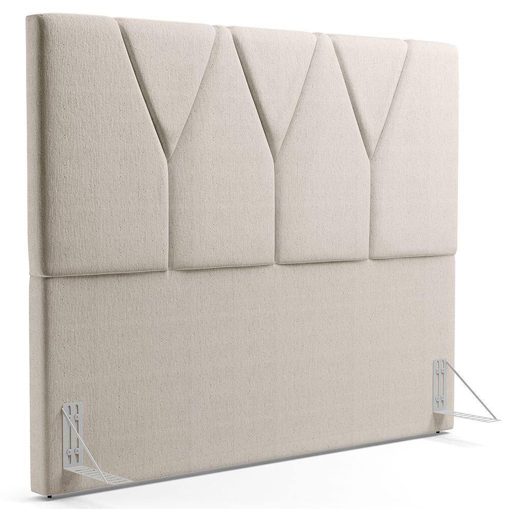 Cabeceira Cama Box Casal 140cm Aura Linho W01 Cru - Mpozenato