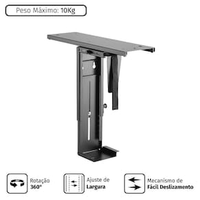 Suporte Para Gabinete Cpu Suspenso Ajustável - Plmsc03