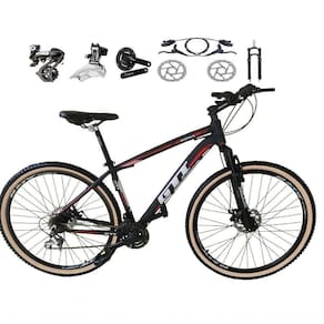 Bicicleta Aro 29 Gti Roma Shimano Altus 24v Freio Disco Hidráulico - Preto-vermelho Tam.15