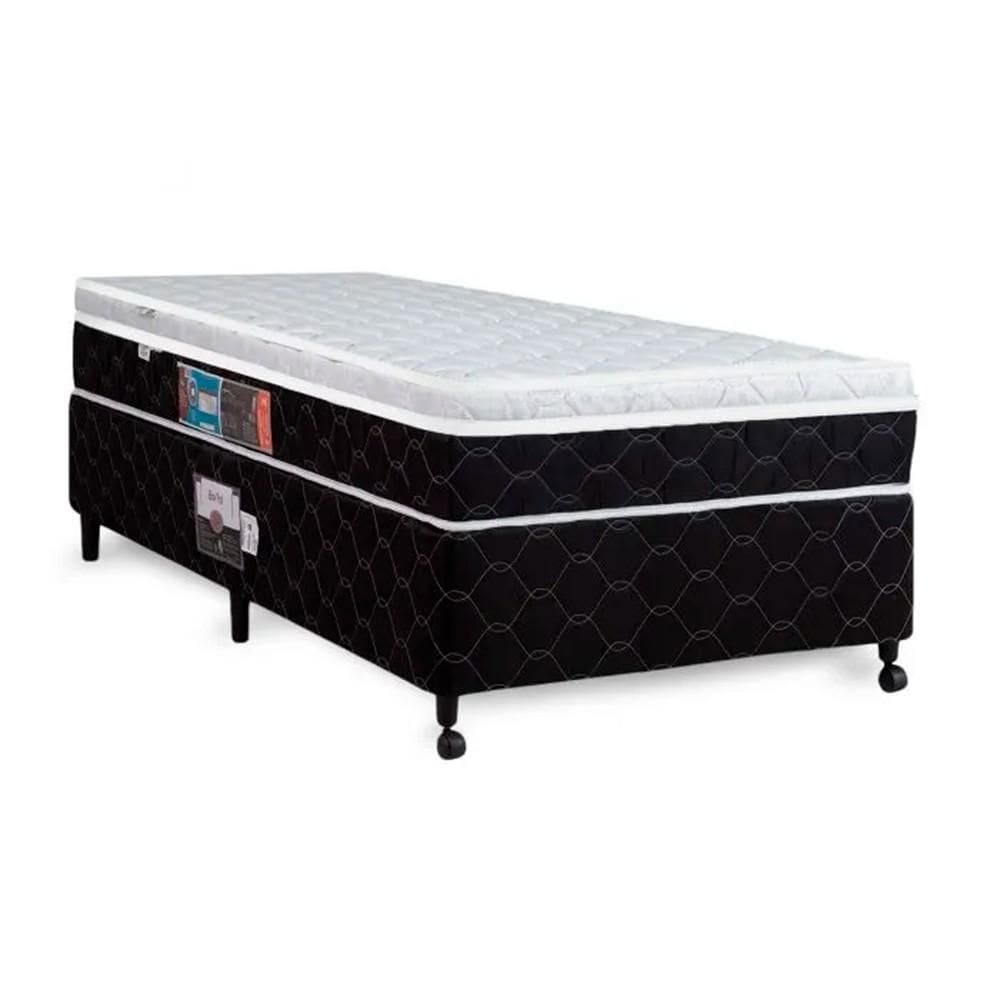 Cama Box + Colchão Castor Solteiro Montblanc One Face D33 100x200x52cm