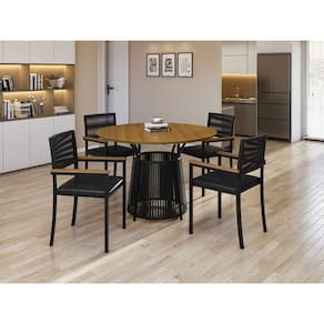 Conjunto para Área Gourmet Laminado 4 Cadeiras 1,20m - Roma - Paonanda Decor