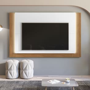 Painel para TV até 60 Polegadas com Led Roma Banco Cedro Casa D