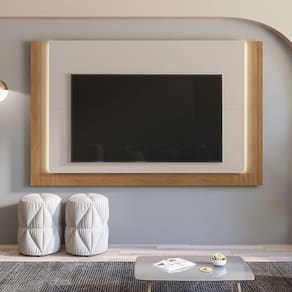 Painel para TV até 60 Polegadas com Led Roma Off White Cedro Casa D