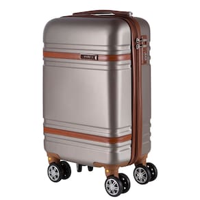 Mala de Bordo para Viagem em Abs Yins 21068 Rodas Duplas Cadeado Integrado Tam Pp Champagne