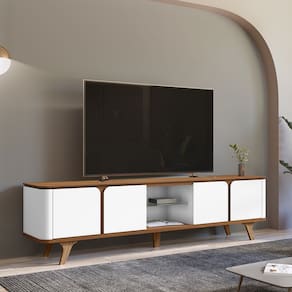 Rack para TV até 70 Polegadas Roma 04 Portas Branco Cedro Casa D
