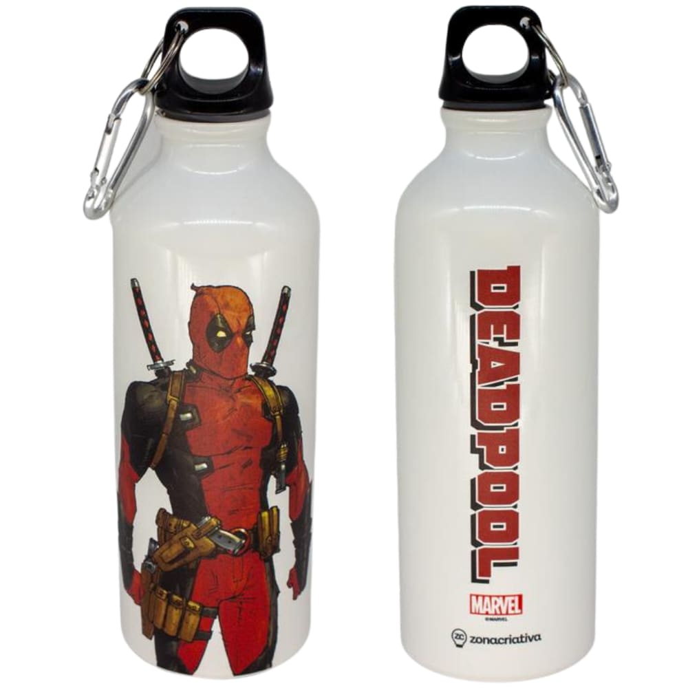 Garrafa Deadpool Alumínio Com Mosquetão 500ML Oficial Marvel