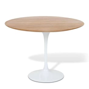 Mesa De Jantar Tulipa Saarinen Redonda 140 Cm Tampo Freijó Cores Branco