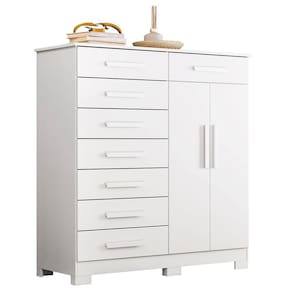 Cômoda Sapateira 8 Gavetas 2 Portas 125cm Verona Branco Albatroz