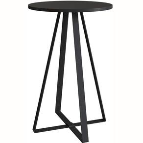 Mesa Lateral Redonda Artesano 65 Cm (altura) Em Mdp Bp Estrutura Metálica Em Aço Preto