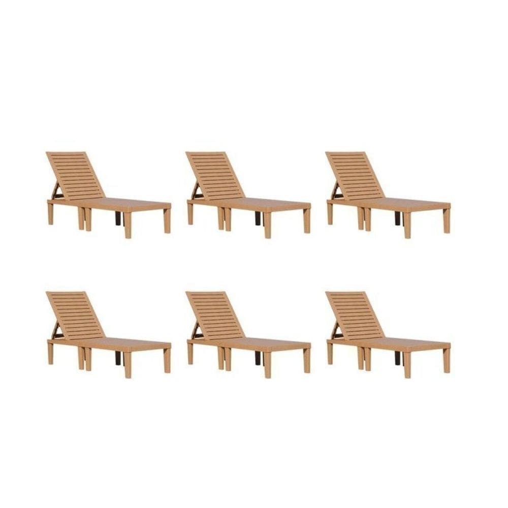 Kit com 6 Unidades Espreguiçadeira Copacabana Marrom