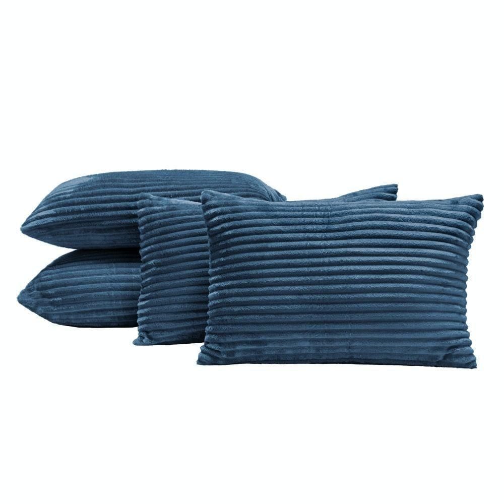 Kit 04 Almofadas Cheias Velvet Bariloche 60cm X 30cm - Azul