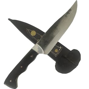 Faca Paineira Modelo Antigo Artesanal 6` Pequena Aço Carbono 1070 Caça Cabo Chifre Escuro Bainha
