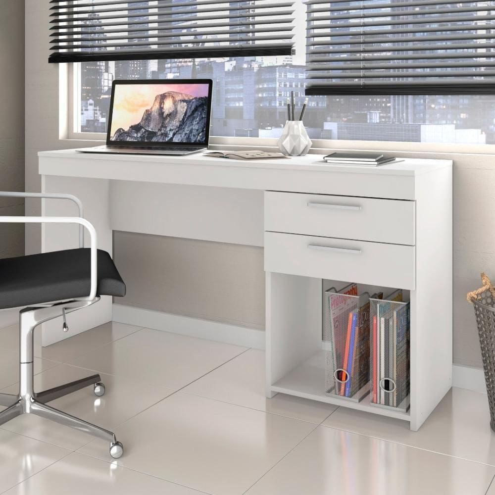 Escrivaninha 121cm 2 Gavetas Espanha Notável Branco