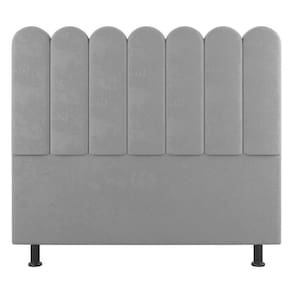 Cabeceira Cama Box Casal King Size Lana 195cm Suede Cinza Claro - Abmaza