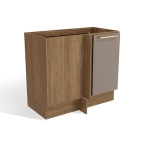 Balcão de Cozinha Canto Reto Botanic M625 c/ 1 Porta 98cm Nogueira/Fendi - Kappesberg