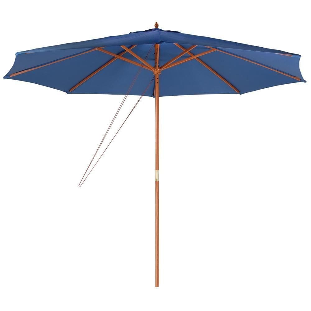 Ombrelone Em Madeira Jardim Piscina Praia 3m Mor Cor:azul Azul