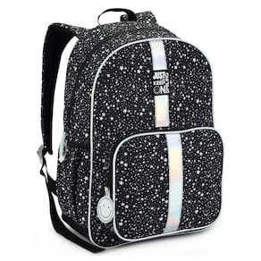 Mochila De Costas Just Keep On Smiling For Girls Denlex Preto