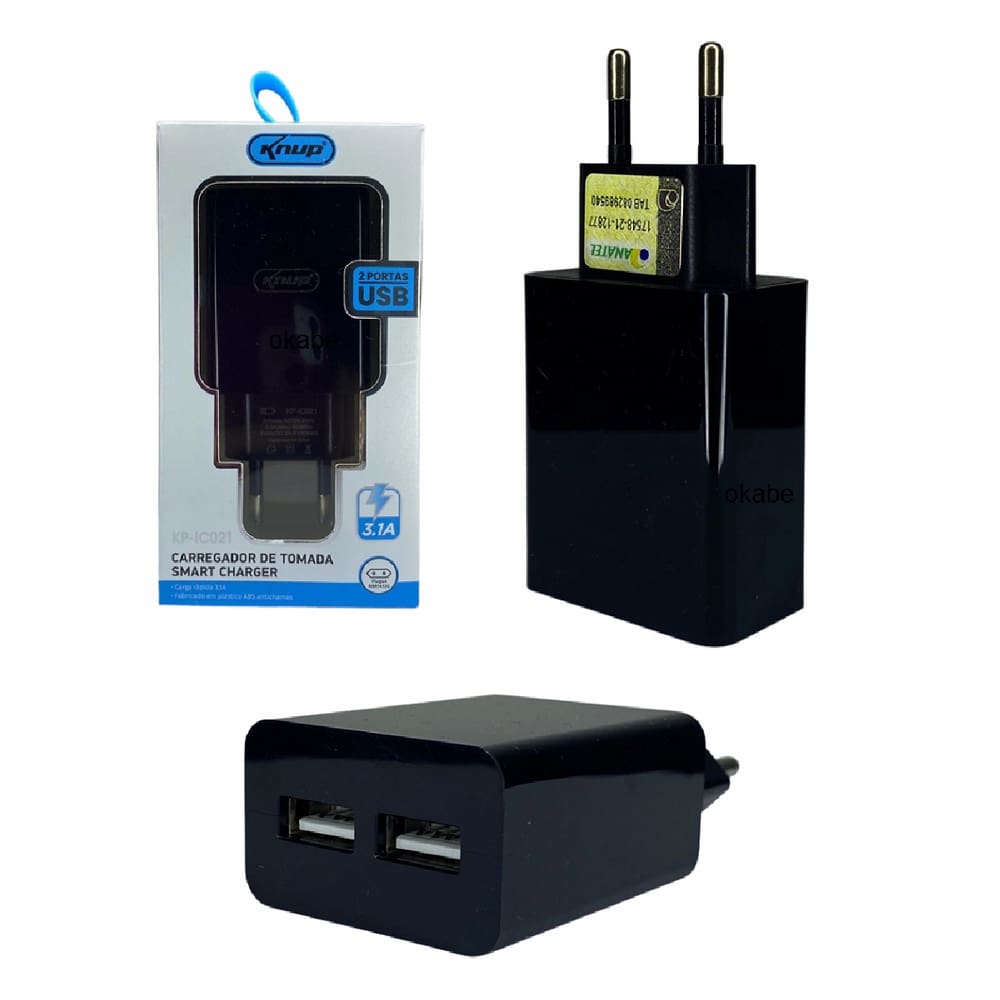 Carregador Celular Turbo com Selo Anatel 2 Portas Usb Type-C