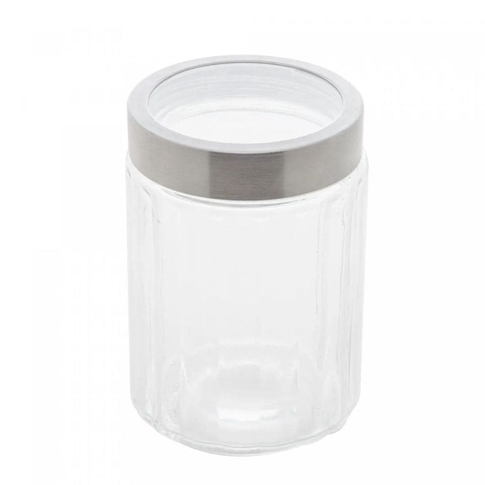 Porta Mantimento de Vidro com Tampa de Aço Inox e Acrílico Sydney 1,2L - Lyor