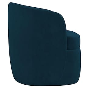 Poltrona Giratória Decorativa Para Sala Dandara K04 Veludo Azul - Mpozenato