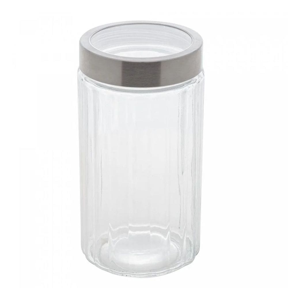 Porta Mantimento de Vidro com Tampa de Aço Inox e Acrílico Sydney 1,6L - Lyor
