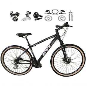 Bicicleta Aro 29 Gti Roma Shimano Altus 24v Freio Disco Hidráulico Garfo Trava - Preto-cinza Tam.19