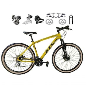 Bicicleta Aro 29 Gti Roma Shimano Altus 24v Freio Disco Hidráulico Garfo Trava - Amarelo Tam.19