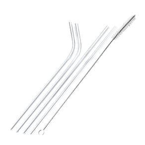 Conjunto de 4 Canudos Mimo AC23248 Inox Prata