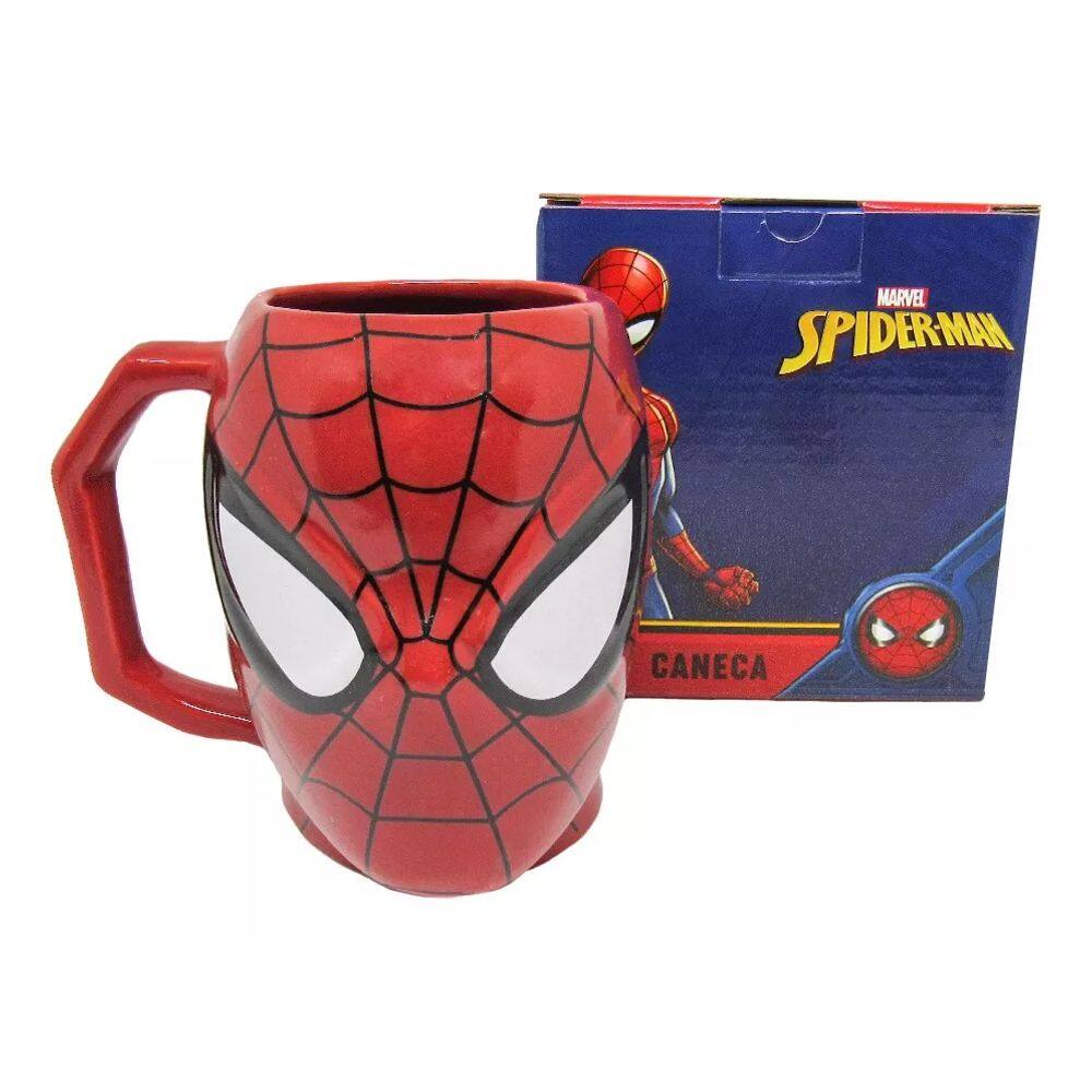 Caneca Homem Aranha 3d Porcelana 450ml Oficial Marvel