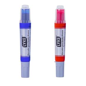 Kit 2 Pincel Marcador Quadro Branco Recarregável Lyke Azul E Vermelho