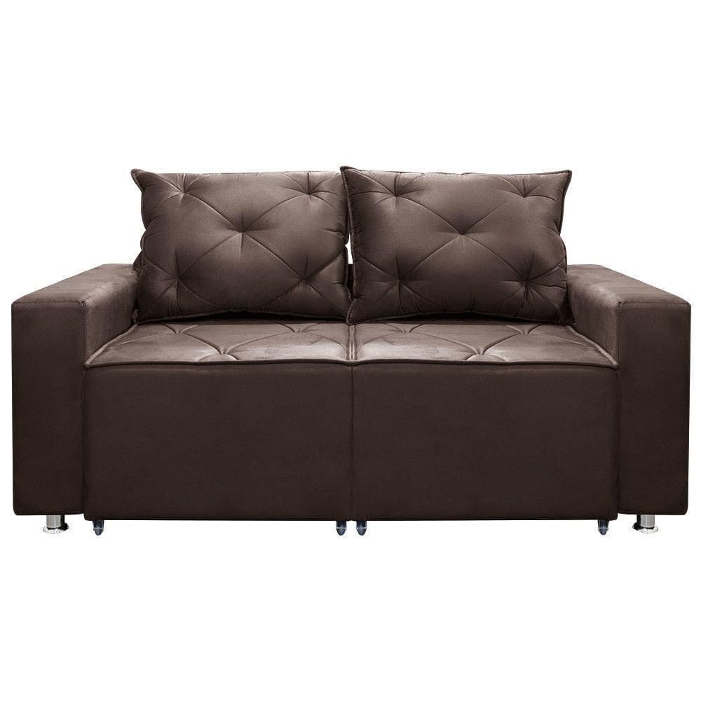 Sofá 2 Lugares Retrátil E Reclinável Bariloche 1.80cm C/ Molas - Suede Café
