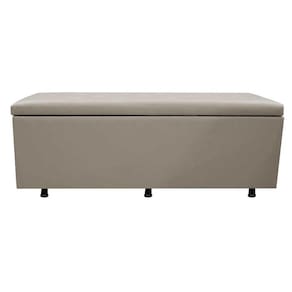Calçadeira Baú Casal Queen 160cm Estofada Liz S05 Sintético Bege - Mpozenato