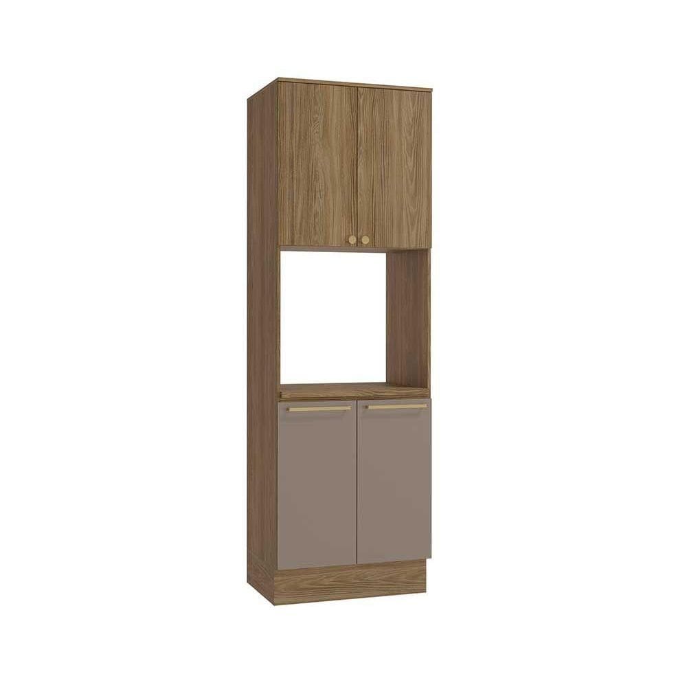 Módulo Cozinha Kappesberg Botanic Paneleiro Botanic M630 Torre Quente 1 Forno 4 Portas 70cm Nogueira/Fendi - Kappesberg