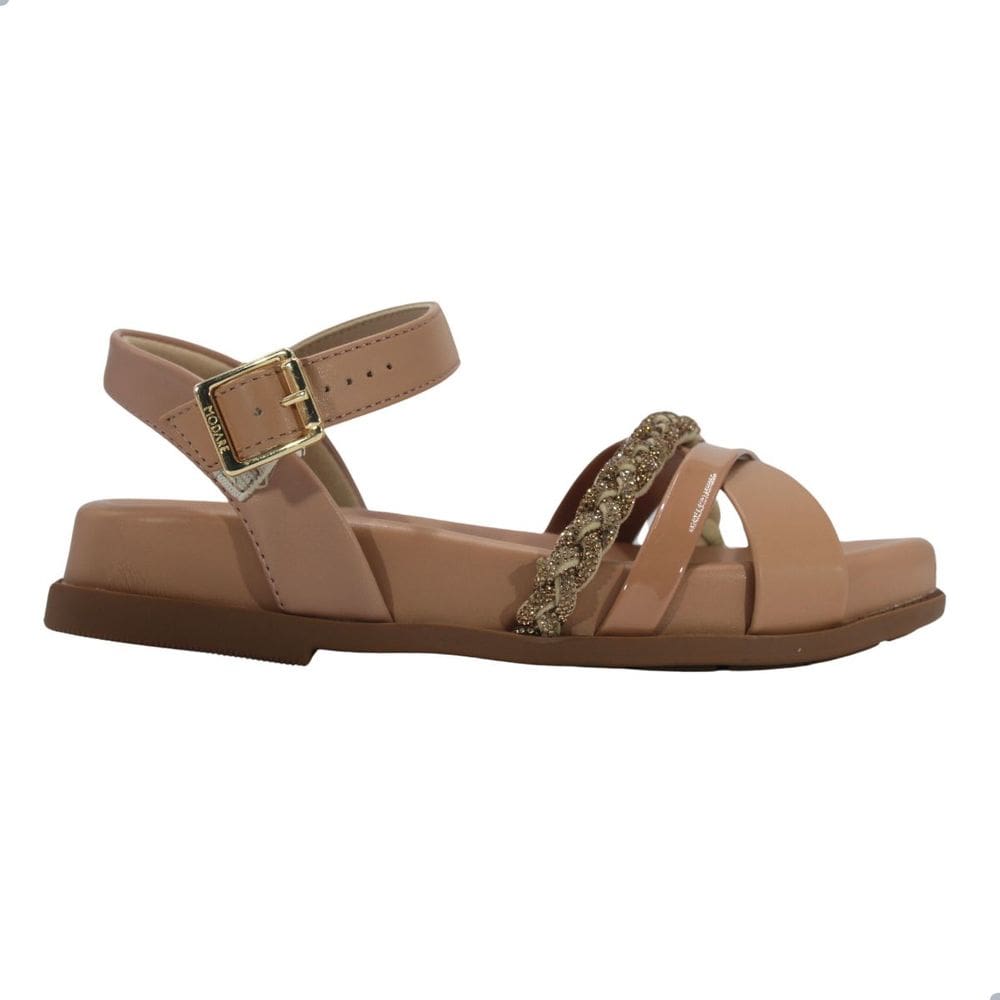 Sandália Modare Conforto Nude/Dourado