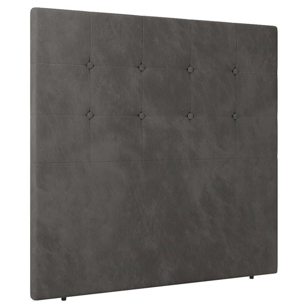 Cabeceira Cama Box Casal King Size Luana 193cm Veludo Cinza