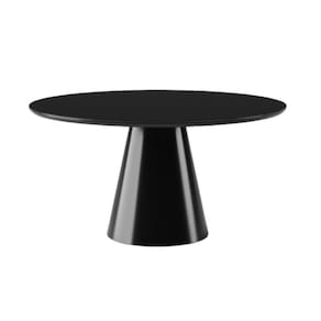Mesa De Jantar Cone Redonda 130 Cm Laqueada Cores Preto