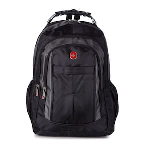 Mochila para Notebook Executiva Reforçada com Cabo de Aço em Poliéster Swissland V4 Cinza