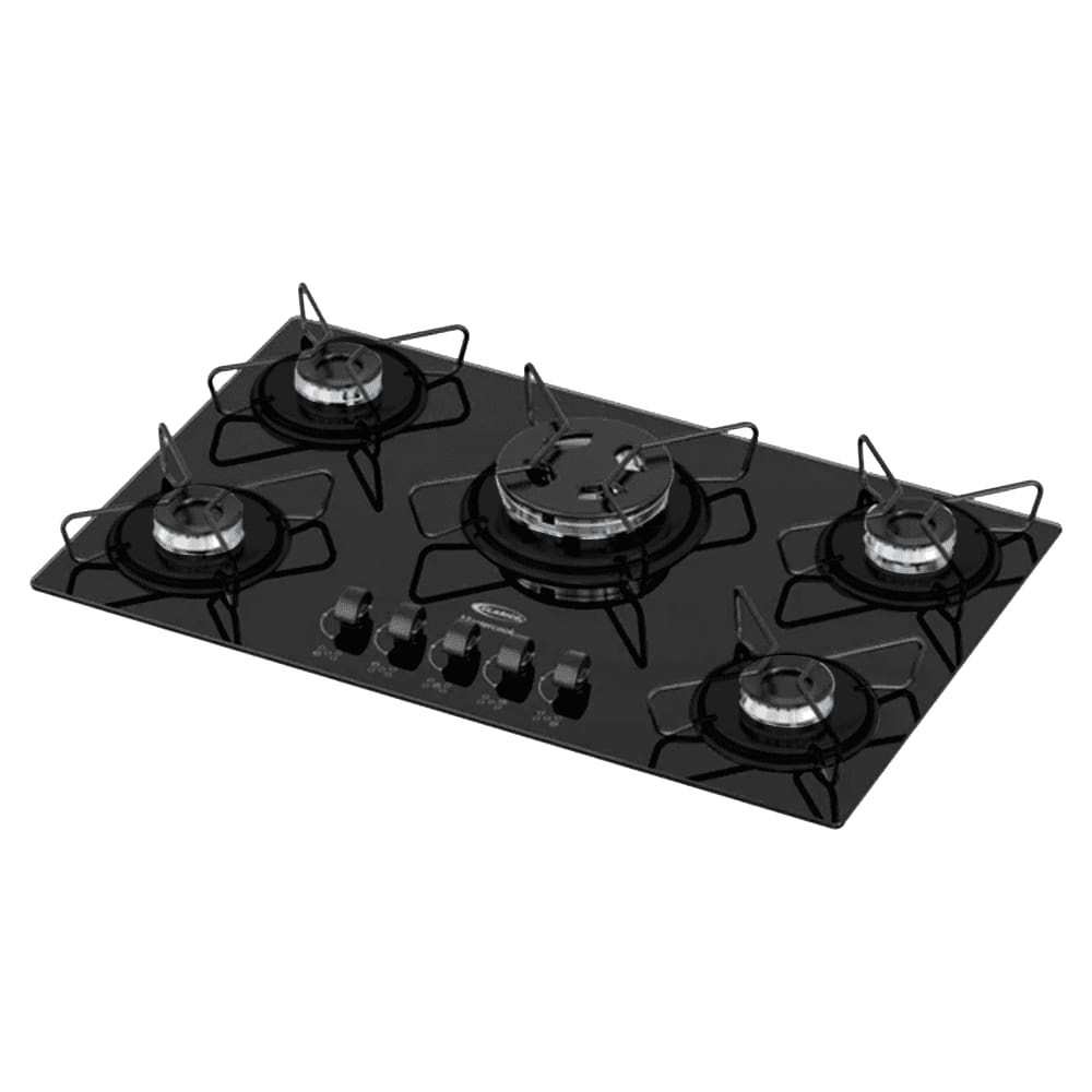 Fogão a Gas Cooktop Clarice 5 Boca TC Base Esmaltadas-PRETO