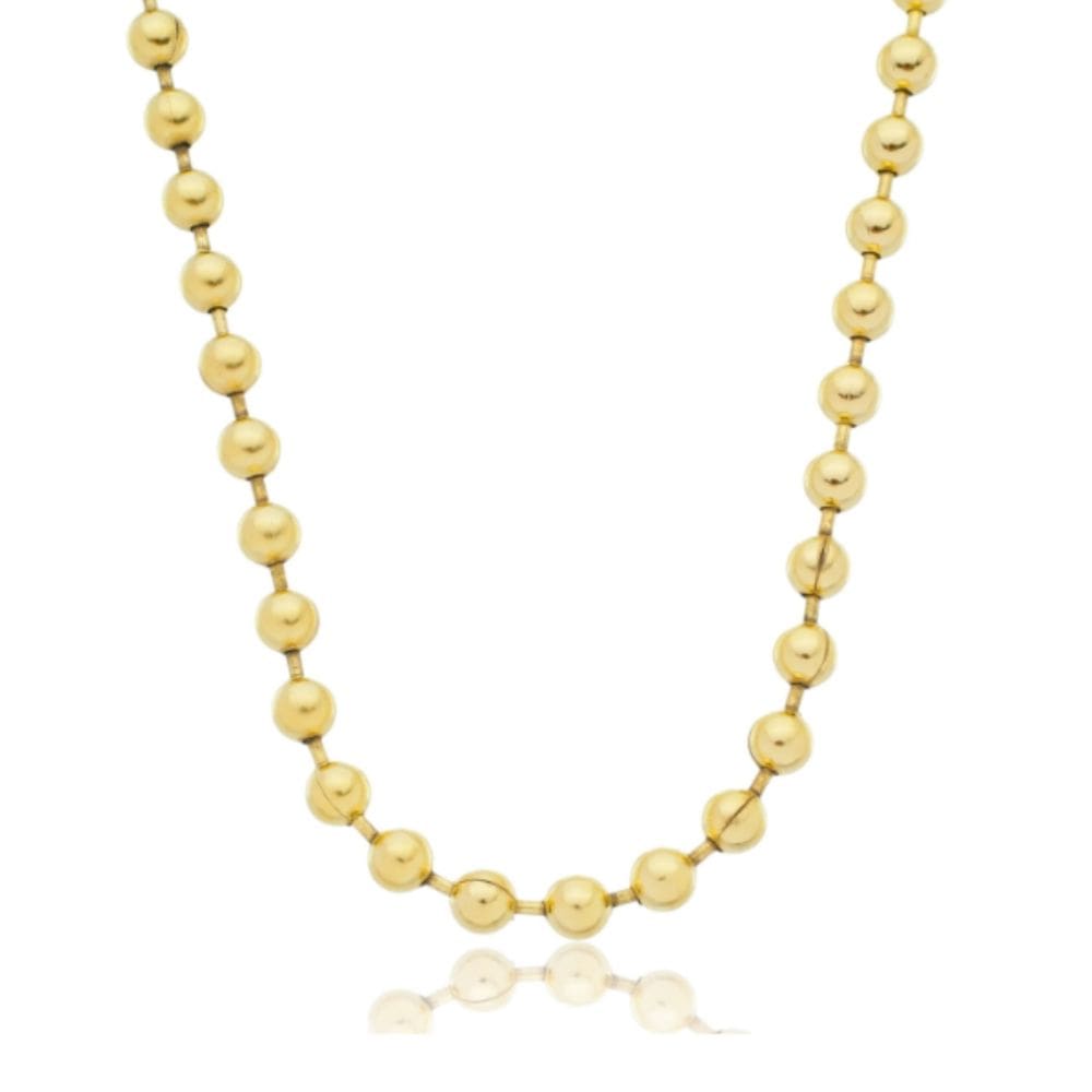 Colar Chocker Bolinhas Lisas 6 mm Banhado a Ouro