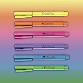 Kit 06 Caneta Marca Texto FABER CASTELL Grifpen Cores Neon