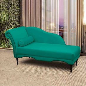 Chaise Longue Divã Copenhagen Veludo Turquesa Ciano 160 Speciale Home Ciano