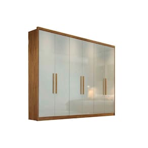 Guarda Roupa Casal 6 Portas e 6 Gavetas Rizon Plus Freijo Cumaru c/ Fendi - Novo Horizonte